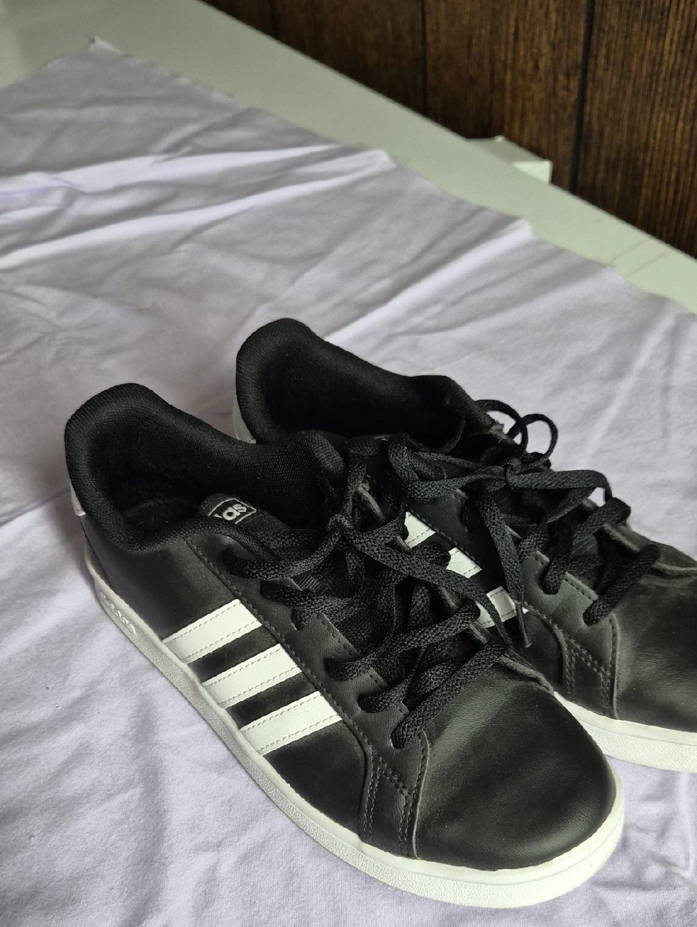 adidas Black Sneakers with White Stripes